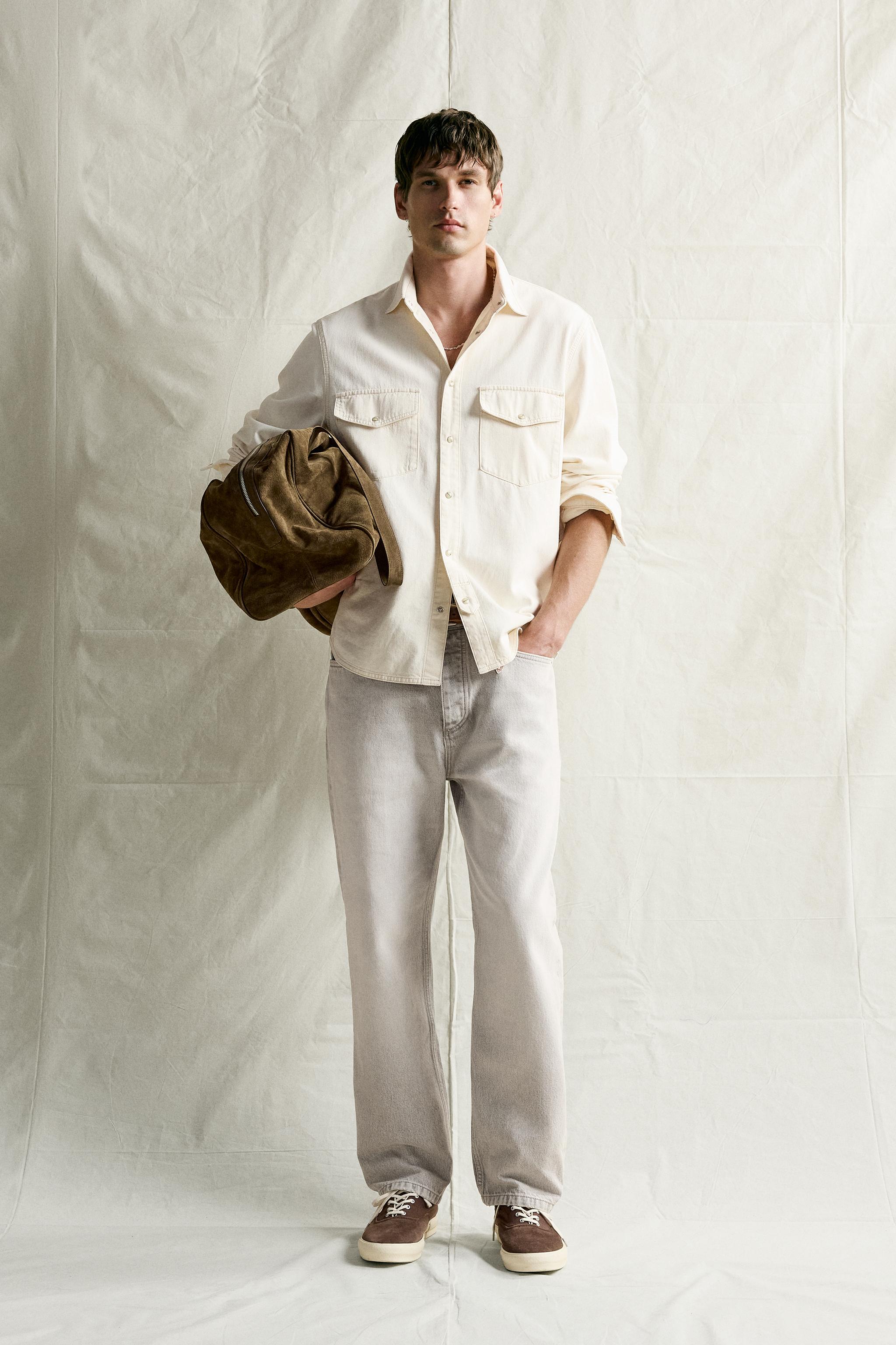 CONTRAST STITCH DENIM SHIRT